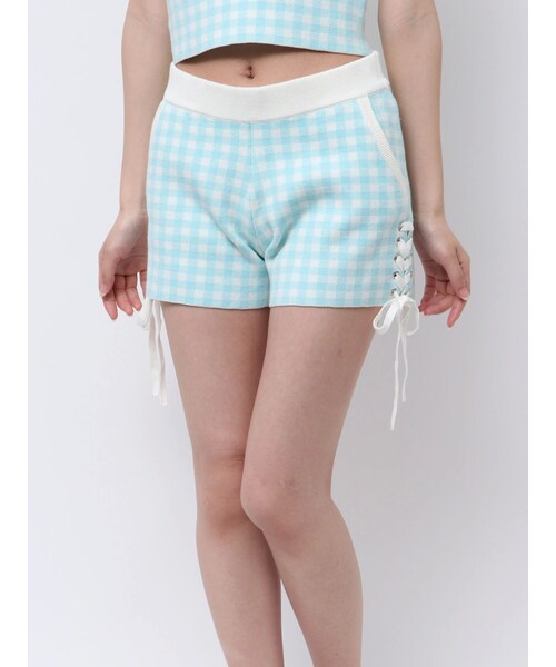 GYDA（ジェイダ）の「サイドレースアップニットショートパンツ【SETUP着用可】（その他パンツ・レディース・ブラック/ライトミックス/ダークミックス・F）」の2枚目の写真