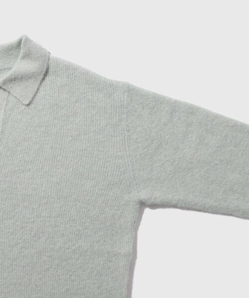 ADAM ET ROPE'(アダムエロペ)の「【AURALEE/オーラリー】BABY SURI ALPACA SHEER KNIT SKIPPER POLO(ニット/セーター・メンズ・グリーン/ネイビー/レッド・3/4)」の17枚目の写真