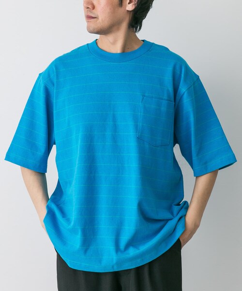 URBAN RESEARCH DOORS（アーバンリサーチドアーズ）の「L.L.Bean　Union Short-Sleeve StripedT-shirts（Tシャツ/カットソー・メンズ・Yellow/Sax/Wht/Grn/Birch/Wht/Pink/Navy/Sax/Teal/Plum/Teal・M/L/XL）」の6枚目の写真