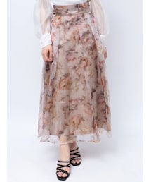 MERCURYDUO | アートフラワープリントフレアスカート(スカート)