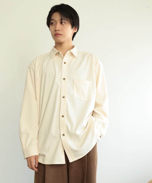 SENSE OF PLACE by URBAN RESEARCH（センスオブプレイスバイアーバンリサーチ）の「コーデュロイルーズシャツ（シャツ/ブラウス・メンズ・IVORY/BLACK/BLUE/L.KHAKI・M/L）」の7枚目の写真