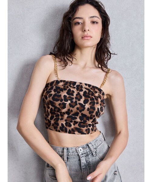 GYDA（ジェイダ）の「chainストラップテレコビスチェ（キャミソール・レディース・オフホワイト/ブラック/ピンク/ミックス/ダークミックス/ライトミックス・F）」の14枚目の写真