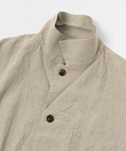 URBAN RESEARCH（アーバンリサーチ）の「HERILL　Linen P41 CoverallJacket（カバーオール・メンズ・Natural/Navy・2/3）」の5枚目の写真