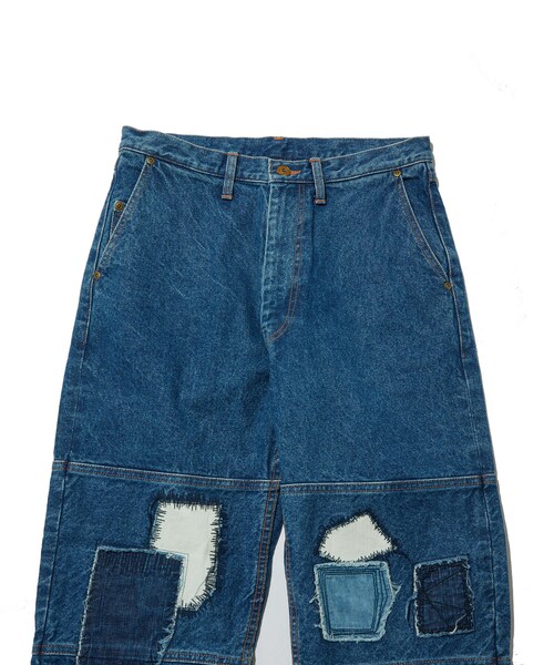 ADAM ET ROPE'（アダムエロペ）の「【KYOU/キョウ】LUMBERJACK Patchwork by 80s Reproduced Denim（デニムパンツ・メンズ・スミクロ/ブルー系・1/2）」の10枚目の写真