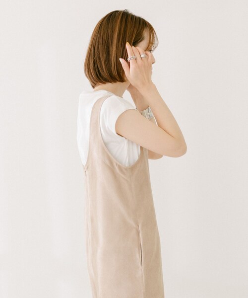 ITEMS URBANRESEARCH（アイテムズ アーバンリサーチ）の「ウォッシャブルスエードイージーサロペット（サロペット/オーバーオール・レディース・BLACK/BEIGE・one）」の19枚目の写真