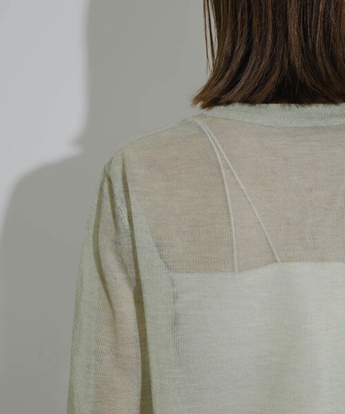 SENSE OF PLACE by URBAN RESEARCH（センスオブプレイスバイアーバンリサーチ）の「シアーメランジラメカーディガン（カーディガン/ボレロ・レディース・CHARCOAL/YELLOW/ORANGE・one）」の20枚目の写真