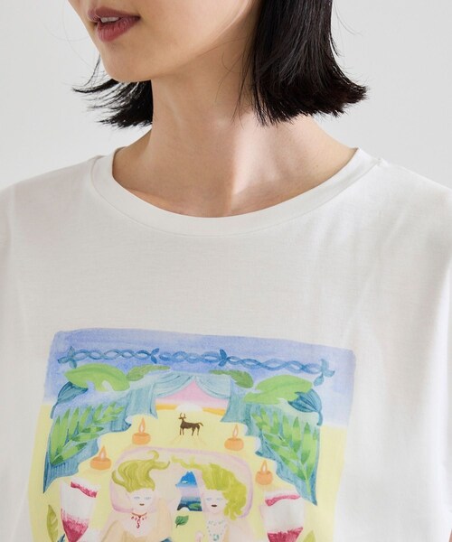 ROPE'（ロペ）の「【Kei Nagayama for ROPE'】プリント ノースリーブTEE【接触冷感・洗濯耐久あり】（Tシャツ/カットソー・レディース・ホワイト・F）」の19枚目の写真