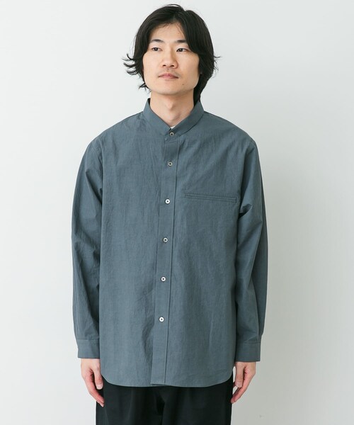 URBAN RESEARCH DOORS（アーバンリサーチドアーズ）の「STILL BY HAND　LINENMIXEDNARROWCOLLARSHIRTS（シャツ/ブラウス・メンズ・LT.BEIGE/BLUE GREY/NAVY・46/48）」の6枚目の写真