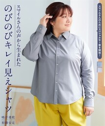 nissen | ＜大きいサイズ＞トリコットカラーシャツ（吸汗速乾・ストレッチ・形態安定）(シャツ/ブラウス)