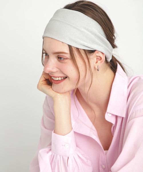 URBAN RESEARCH Sonny Label（アーバンリサーチサニーレーベル）の「ラメヘアターバン（ヘアバンド・レディース・ブラック/グレー・one）」の10枚目の写真