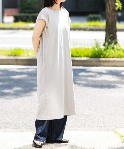 EKAL（エカル）の「製品染カットワンピース（ワンピース・レディース・グレージュ/ブラウン/グラファイト・one）」の7枚目の写真