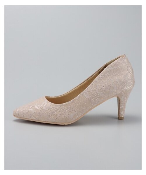 nissen（ニッセン）の「【ぴたっプス】ポインテッドトゥ７cmヒールパンプス（ワイズ２E）（パンプス・メンズ・黒(スムース)/グレージュ(スムース)/アイスグレー(スエード調)/黒(スエード調)×パイソン/ツイード調/シャンパン(レース)/黒(レース)/(不要)クラシックブラウン(ツイード調)/クラシックブラウン(ツイード調)・21.0cm/21.5cm/22.0cm/22.5cm/23.0cm/23.5cm/24.0cm/24.5cm/25.0cm/25.5cm/26.0cm/26.5cm/27.0cm）」の8枚目の写真