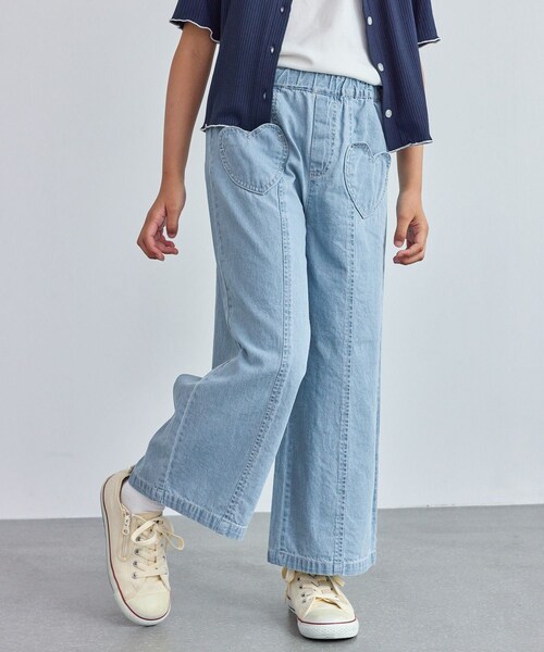 ROPE' PICNIC(ロペピクニック)の「【KIDS/キッズ】ハートポケットストレートワイドデニムパンツ(デニムパンツ・キッズ・ネイビー/サックス・L/M/S)」の12枚目の写真