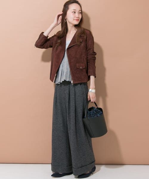 URBAN RESEARCH（アーバンリサーチ）の「SUPP.　別注 SUEDE RIDERS JACKET（ライダースジャケット・レディース・BROWN・S/M）」の5枚目の写真