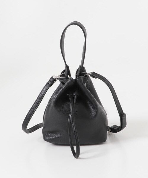 FURLA✨ ブロックドローストリング 2way 巾着ショルダー シボ革 自立