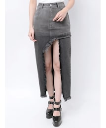 EATME | カットオフスリットデニムスカート(デニムスカート)