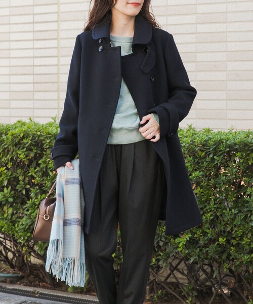 URBAN RESEARCH DOORS(アーバンリサーチドアーズ)の「ショールカラー2WAYロングコート(テーラードジャケット・レディース・CAMEL/NAVY・S/M)」の1枚目の写真