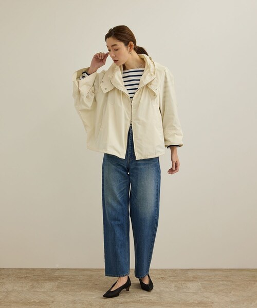 ROPE'（ロペ）の「シルク混タフタギャザーマウンテンパーカー/イージーケア（マウンテンパーカー・レディース・ブラック/オフホワイト・36/38）」の15枚目の写真