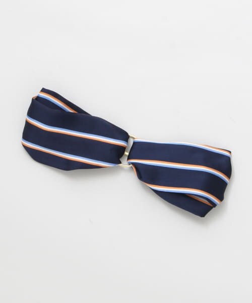 SENSE OF PLACE by URBAN RESEARCH(センスオブプレイスバイアーバンリサーチ)の「メタルリングストライプヘアバンド(ヘアバンド・レディース・WHITE/NAVY・One)」の2枚目の写真