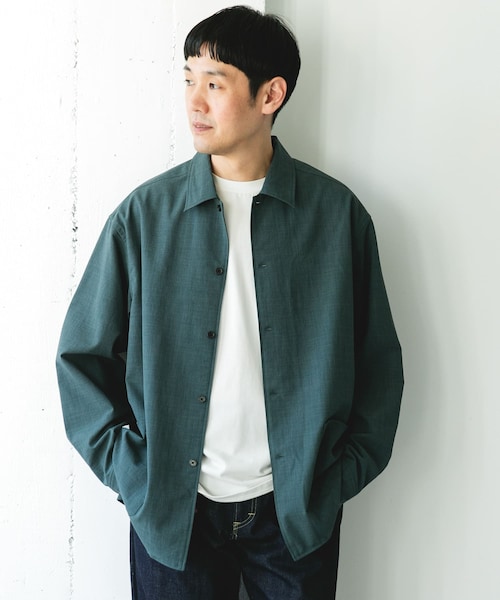 URBAN RESEARCH DOORS（アーバンリサーチドアーズ）の「『イージーケア/速乾/UVカット』クイックドライロングスリーブシャツカバーオール（カバーオール・メンズ・CHALK/YELLOW/BLUEGREEN/NAVY・M/L）」の2枚目の写真