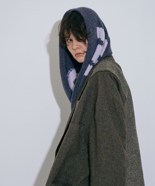 THE GOODLAND MARKET（ザグッドランドマーケット）の「cwtch　RWS Recycle Wool Scarf（マフラー・レディース・LGgray/black/mocha/L.Gray/LGcitron・one）」の19枚目の写真
