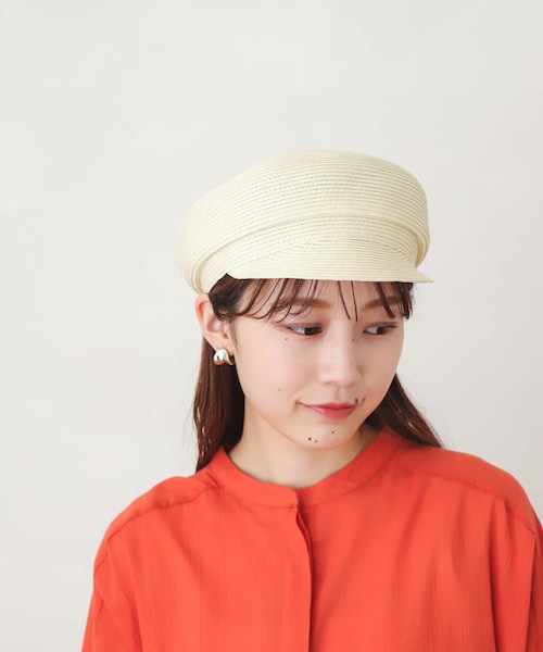 SENSE OF PLACE by URBAN RESEARCH（センスオブプレイスバイアーバンリサーチ）の「ペーパーキャスケット（キャスケット・レディース・IVORY/BROWN/BEIGE・one/One）」の5枚目の写真