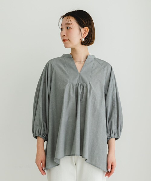 URBAN RESEARCH ROSSO（アーバンリサーチロッソ）の「『UR TECH』F by ROSSO　イージーリネンボリュームブラウス（シャツ/ブラウス・レディース・PINK/GRAY/MINT/NAVY/BLUE ST・FREE）」の13枚目の写真