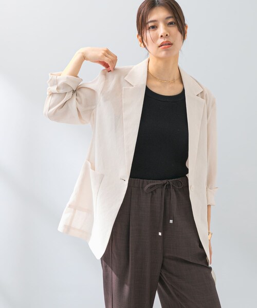 URBAN RESEARCH ROSSO（アーバンリサーチロッソ）の「F by ROSSO　シアーシャツジャケット（テーラードジャケット・レディース・MOCHA/L/BEIGE・FREE）」の19枚目の写真