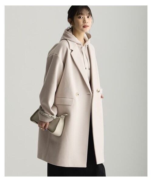 nissen（ニッセン）の「＜大きいサイズ＞ 軽やかフェイクウールチェスターコート（ジャケット/アウター・レディース・黒/パステルブルー/アイボリー・L/LL/3L/4L/5L/6L/8L/10L）」の10枚目の写真