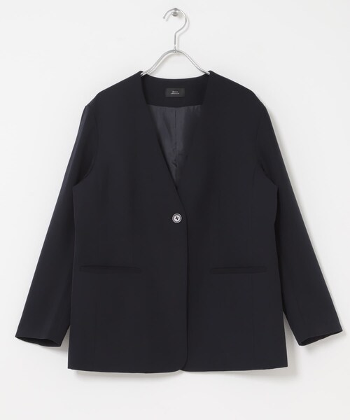 URBAN RESEARCH DOORS（アーバンリサーチドアーズ）の「ノーカラージャケット（その他アウター・レディース・NAVY/BLACK・Free）」の21枚目の写真