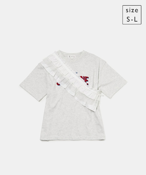 ROPE' PICNIC（ロペピクニック）の「【KIDS】チュールドッキングフリルビスチェ×ロックTシャツセット/リンクコーデ（Tシャツ/カットソー・キッズ・チャコール/グレー系・L/M/S）」の2枚目の写真