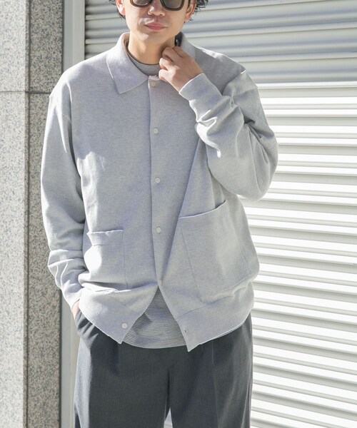 URBAN RESEARCH DOORS（アーバンリサーチドアーズ）の「FORK&SPOON　ニットポロカーディガン（カーディガン/ボレロ・メンズ・CCLｘGRY/GRYｘOFF・4/5）」の16枚目の写真