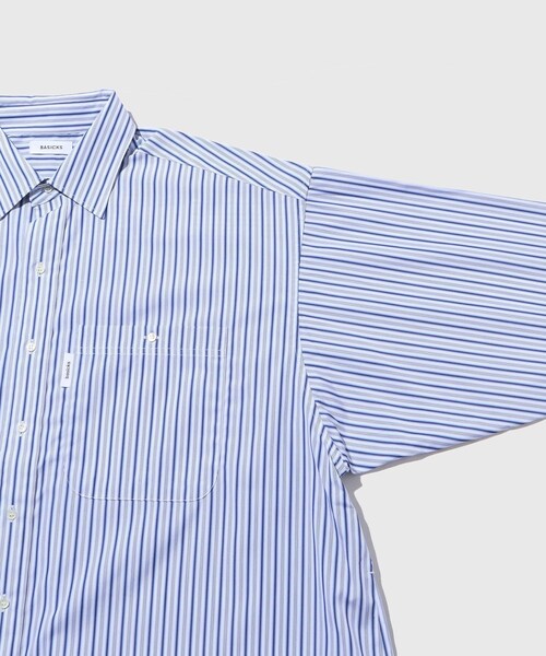 ADAM ET ROPE'(アダムエロペ)の「【BASICKS/ベイシックス】2way Thomas Mason Shirt(シャツ/ブラウス・メンズ・ブルー系/サックス・S)」の7枚目の写真