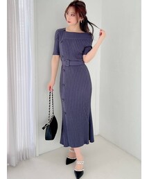 RESEXXY | アシンメトリーニットワンピース(ワンピース)