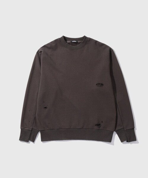 ADAM ET ROPE'（アダムエロペ）の「【CODA/コーダ】WASHED DESTROYED CREWNECK SWEATSHIRT（スウェット・メンズ・スミクロ・1/2）」の3枚目の写真