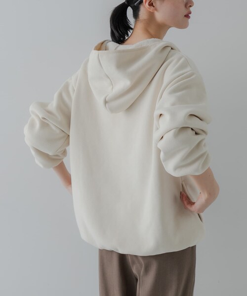 URBAN RESEARCH（アーバンリサーチ）の「『別注』THOUSAND MILE×URBAN RESEARCH　KNIT FREECE HF-ZIP HOODIE（パーカー・レディース・OFF WHITE/BORDEAUX/BLACK・M/L）」の9枚目の写真