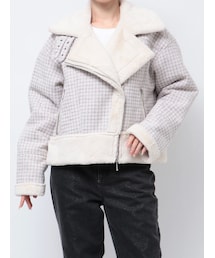 CALNAMUR | FAKE MOUTON AND TWEED BLOUSON(ブルゾン)