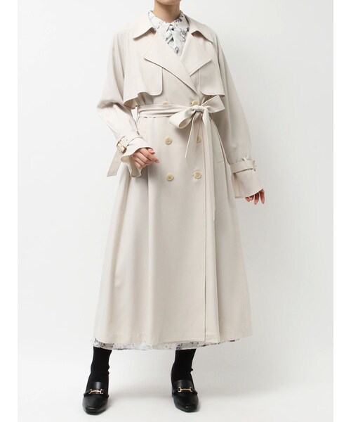 MERCURYDUO（マーキュリーデュオ）の「ベーシックトレンチコート（トレンチコート・レディース・アイボリー/グレー/ベビーピンク/ライム/ラベンダー・XS/S/M/L）」の7枚目の写真