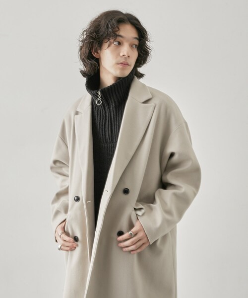 JUNRED(ジュンレッド)の「ダブルチェスターコート(チェスターコート・メンズ・ベージュ系/ダークブラウン/ブラック・L/LL/M)」の16枚目の写真