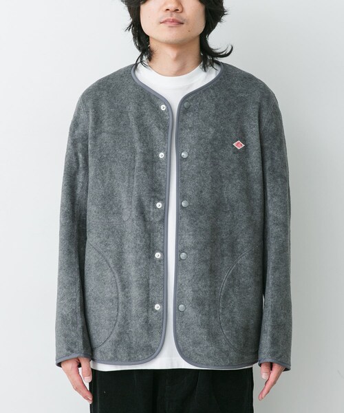 URBAN RESEARCH DOORS（アーバンリサーチドアーズ）の「DANTON　FLEECE COLLARLESS JACKET（テーラードジャケット・メンズ・BLACK/DK.GREY/C.GREY/CHOCOLATE/MARBLE/NAVY BLUE・40/42/44）」の14枚目の写真