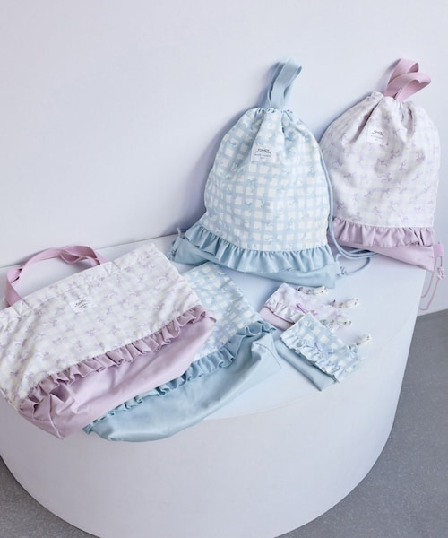 ROPE' PICNIC(ロペピクニック)の「【KIDS/キッズ】チェック×リボン柄ナップザック(バックパック/リュック・キッズ・サックス/ラベンダー系・F)」の11枚目の写真
