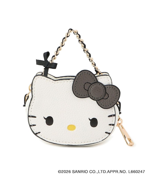 VIS(ビス)の「【HELLO KITTY×VIS】フェイスポーチチャーム(ポーチ・レディース・ブラック/オフホワイト・F)」の1枚目の写真
