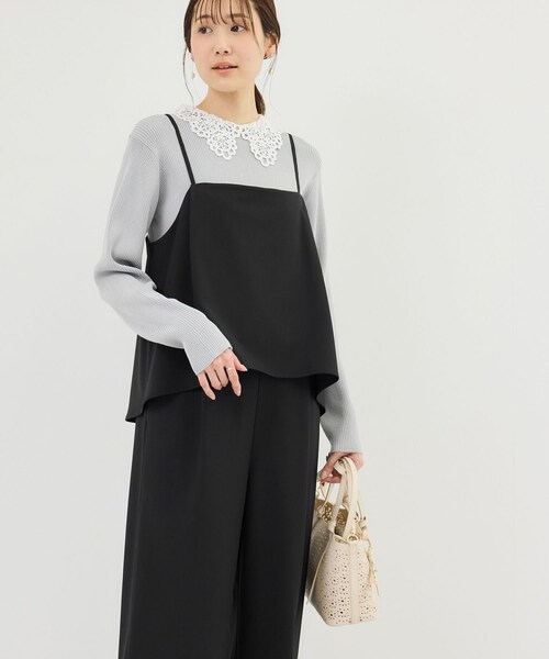 ROPE' PICNIC(ロペピクニック)の「レイヤードオールインワン(つなぎ/オールインワン・レディース・ブラック/ベージュ系・L/M/S)」の9枚目の写真