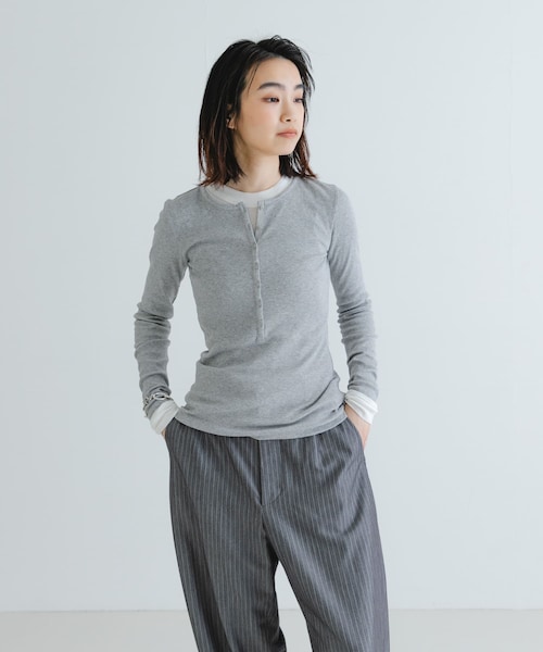 URBAN RESEARCH(アーバンリサーチ)の「NINETY PERCENT ANIS RIB TOP(Tシャツ/カットソー・レディース・LAVENDULA/CHALKWHITE/TAUPE/BLACK・S)」の9枚目の写真