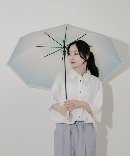 SMELLY（スメリー）の「グラデーションEVAビニール傘（長傘・レディース・MNT/BLU/PNK/MNT・FREE）」の4枚目の写真