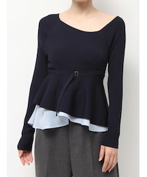 MERCURYDUO | 異素材ドッキングペプラムニット(ニット/セーター)