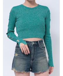 EVRIS | アームカッティングラメニット(ニット/セーター)