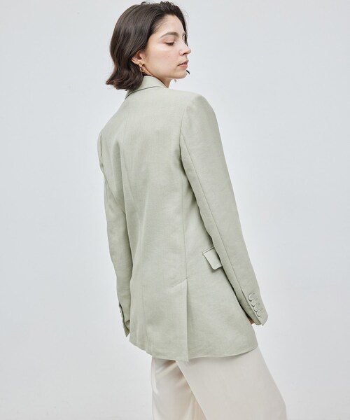 ROPE'（ロペ）の「ヘビーリネン ダブルジャケット（テーラードジャケット・レディース・グリーン系/ネイビー/キナリ・36/38）」の15枚目の写真