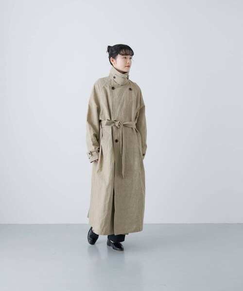 かぐれ（カグレ）の「『ユニセックス』コットンリネンオーバートレンチコート（ステンカラーコート・レディース・L/BEIGE/BEIGE・1/2）」の20枚目の写真