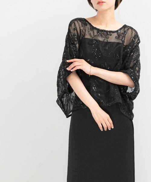 URBAN RESEARCH ROSSO（アーバンリサーチロッソ）の「TORRAZZO DONNA　Botanical pattern spangle blouse（シャツ/ブラウス・レディース・BLACK/IVORY・FREE）」の12枚目の写真